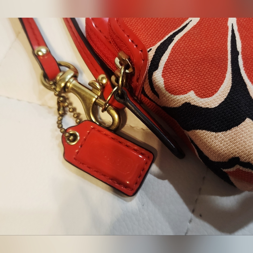 COACH POPPY FLORAL SCARF PRINT DOUBLE ZIP WALLET (49617) - Picture 2 of 11